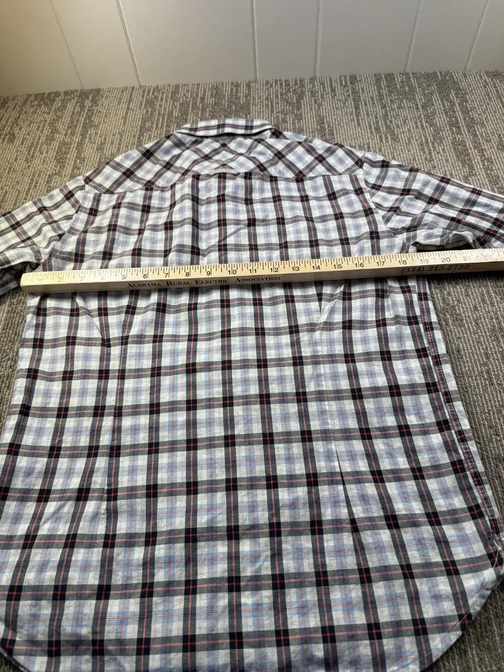 7 Diamonds Shirt Mens Small Blue Plaid Long Sleeve Button Up Lightweight Casual
